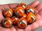 VALKYRIE Orange/Blue Iridescent Glass Marbles 22mm (7/8 inch) SHOOTER Taw (Lot of 10)